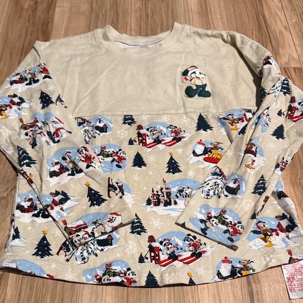 Disney Cream and Multicolor Long Sleeve Tee